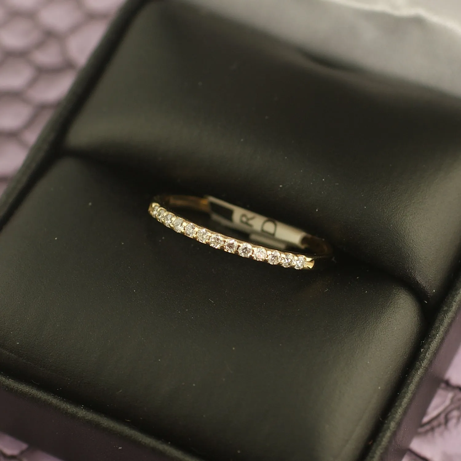 0.15 Carat 10K Yellow Gold Dainty Diamond Band