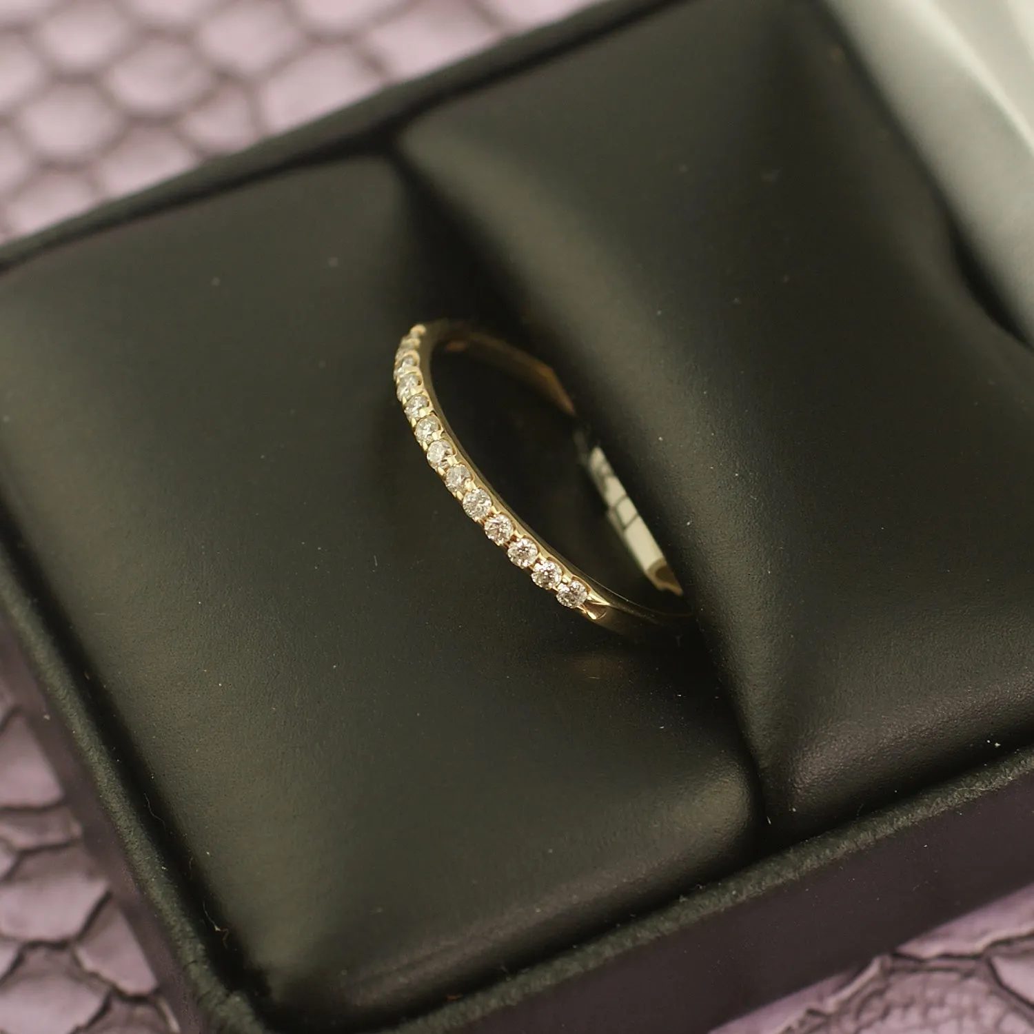 0.15 Carat 10K Yellow Gold Dainty Diamond Band