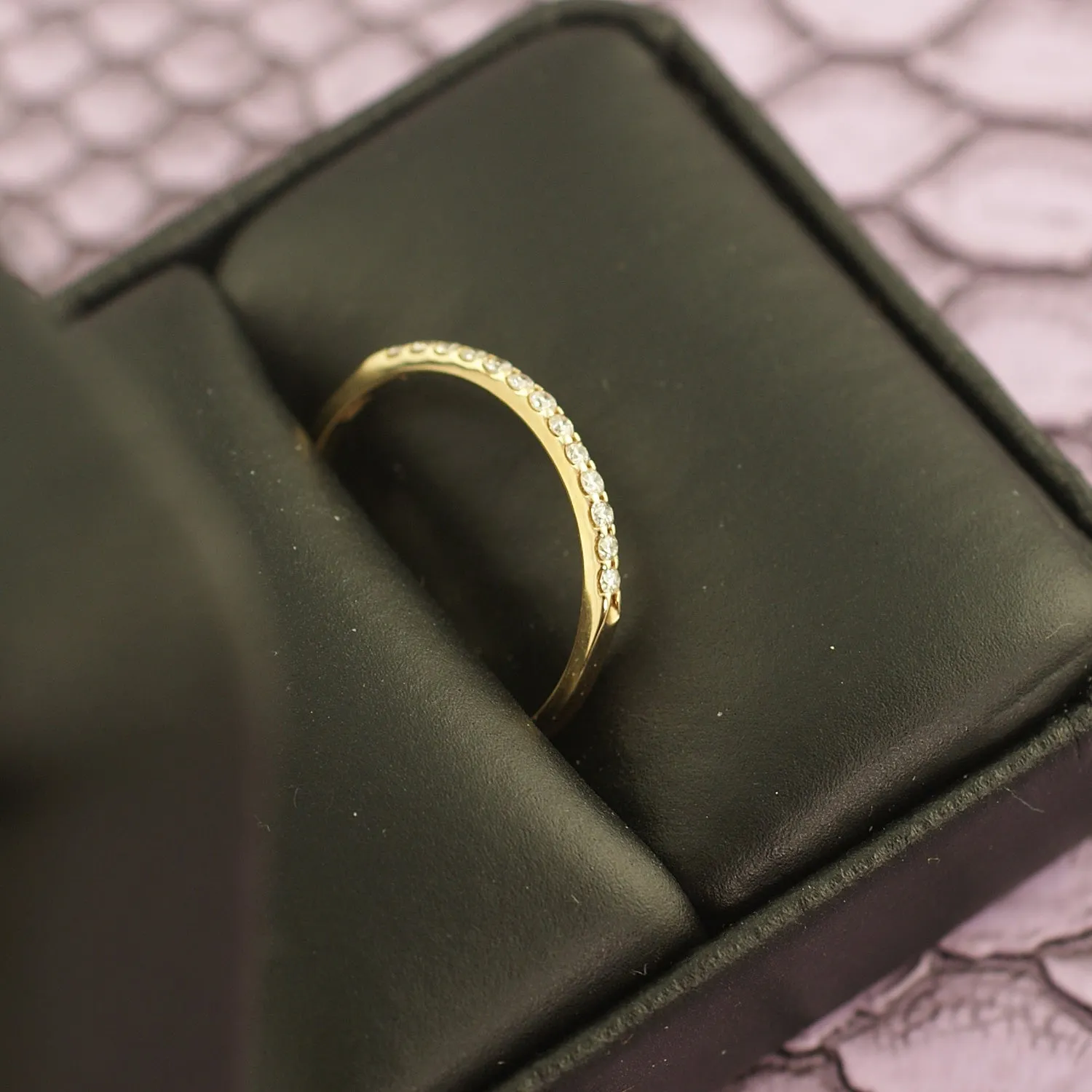 0.15 Carat 10K Yellow Gold Dainty Diamond Band