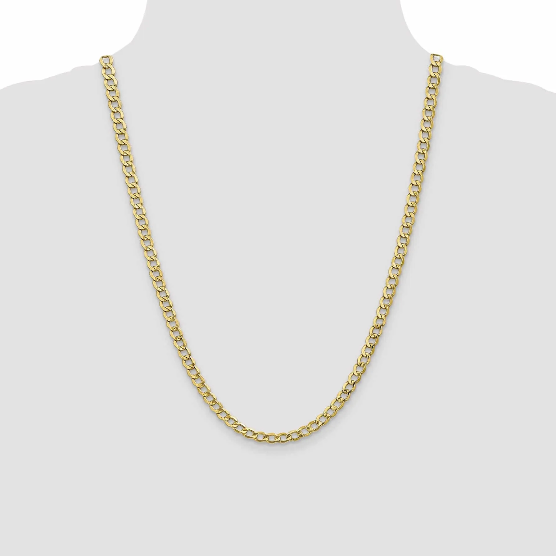 10k Yellow Gold 5.25MSemi Solid Curb Link Chain
