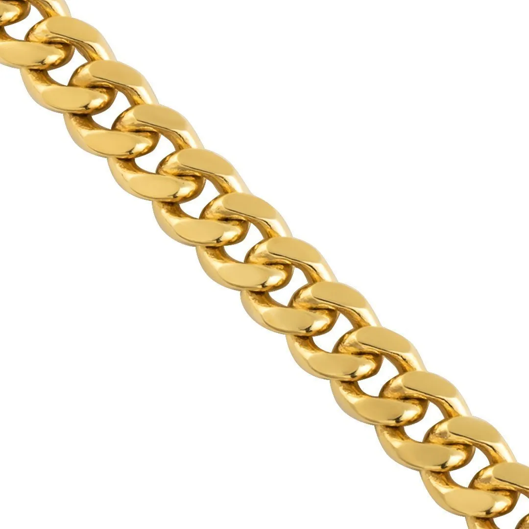 10k Yellow Gold Solid Cuban Link Chain 6 mm