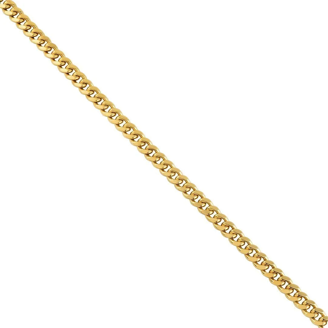10k Yellow Gold Solid Cuban Link Chain 6 mm