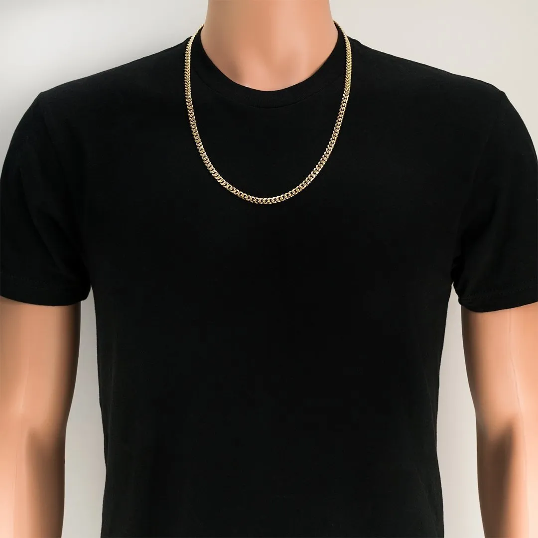 10k Yellow Gold Solid Cuban Link Chain 6 mm