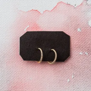 10mm Twist Clicker Huggie Earrings in 14k Gold