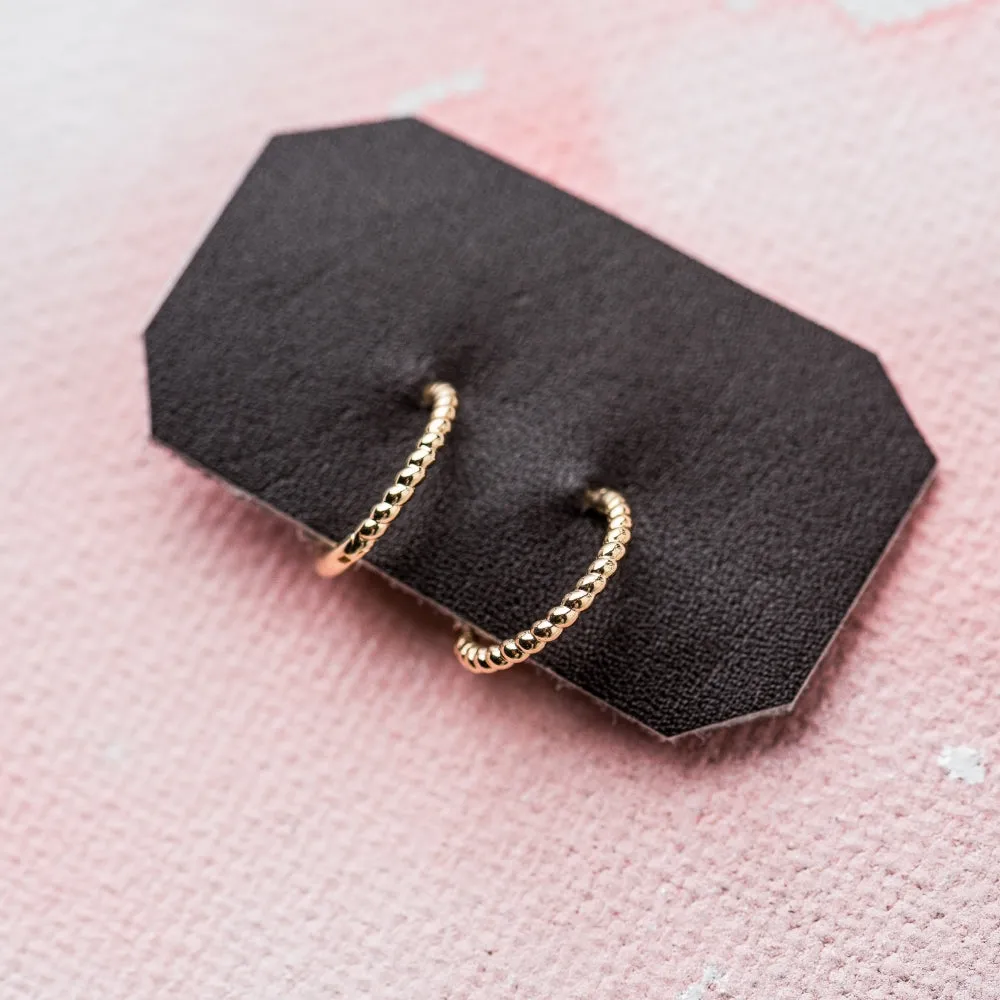 10mm Twist Clicker Huggie Earrings in 14k Gold