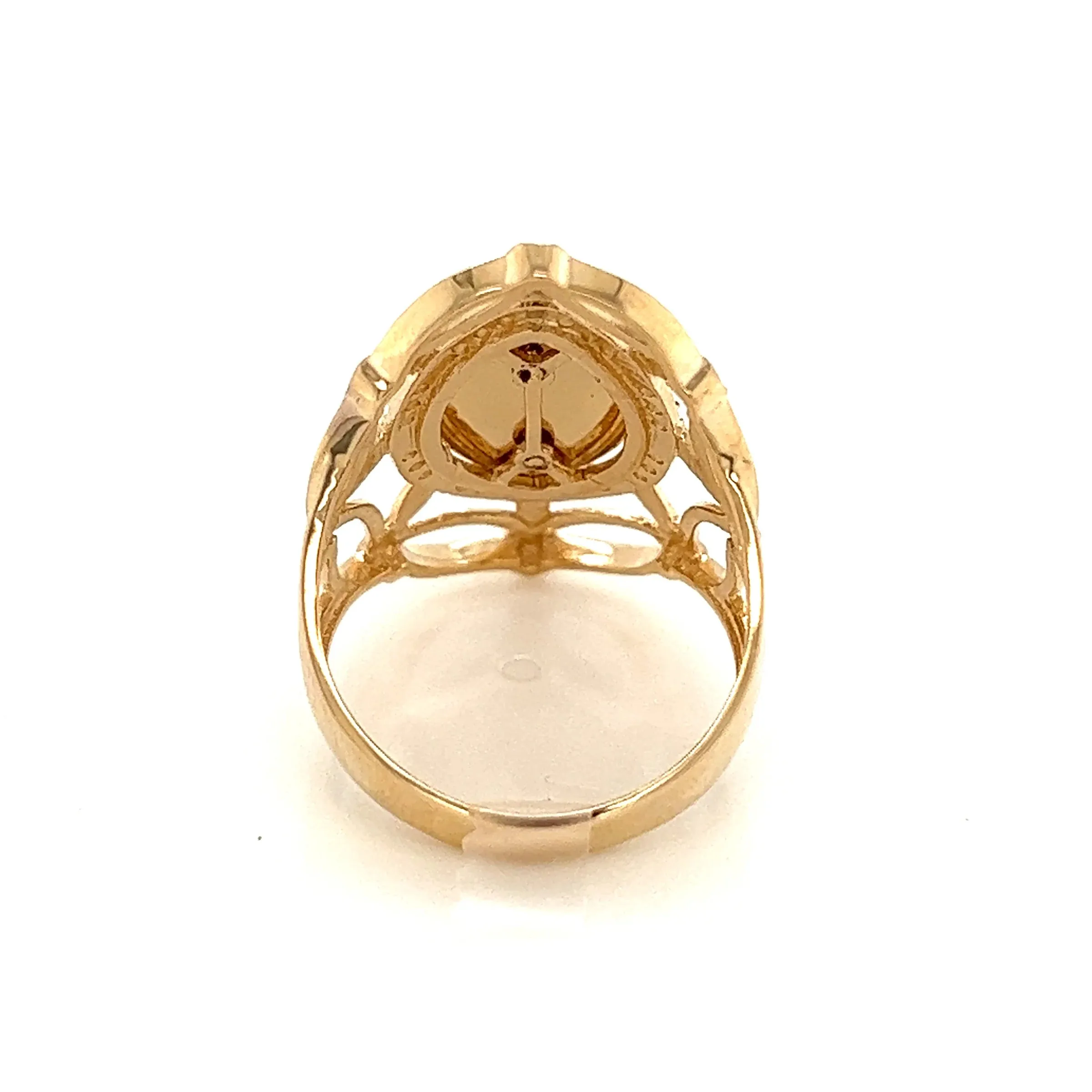 14K GOLD San Judas Ring CZ diamond