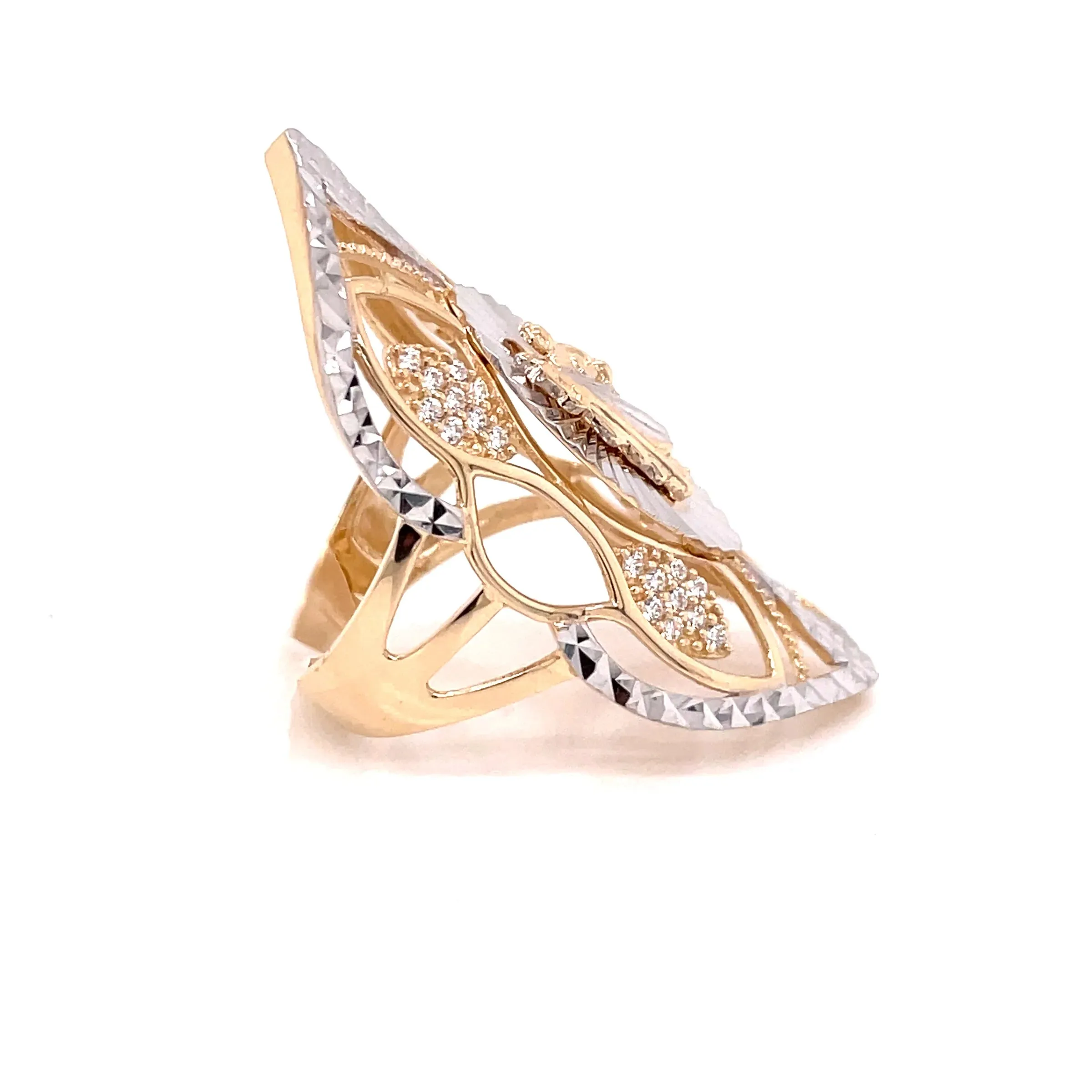 14K GOLD San Judas Ring CZ diamond