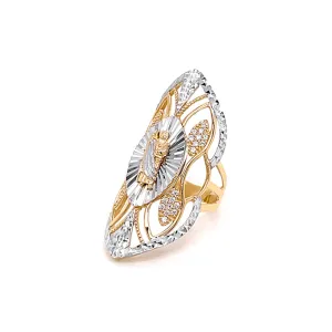 14K GOLD San Judas Ring CZ diamond