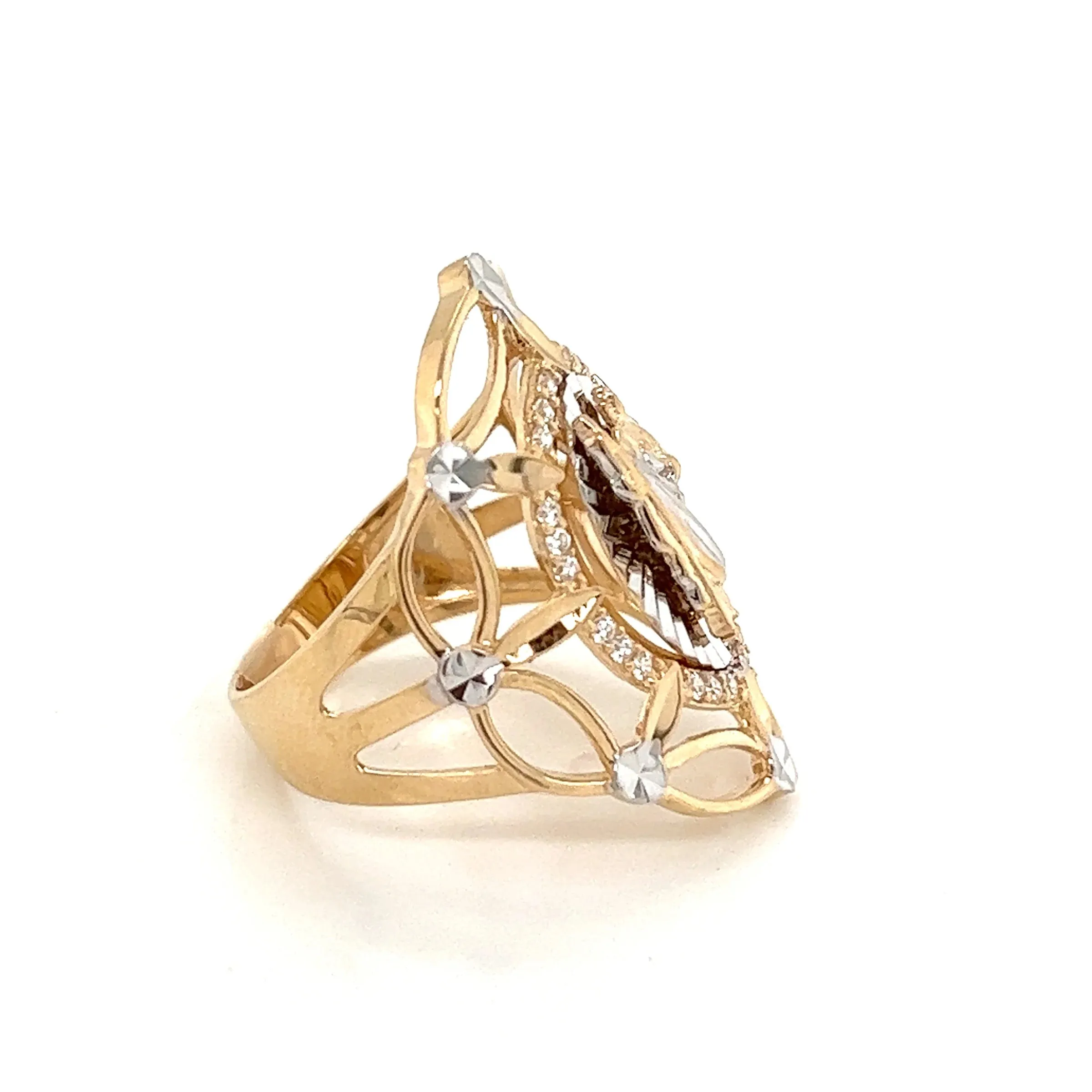 14K GOLD San Judas Ring CZ diamond