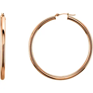 14k Rose Gold 48mm Tube Hoop Earrings