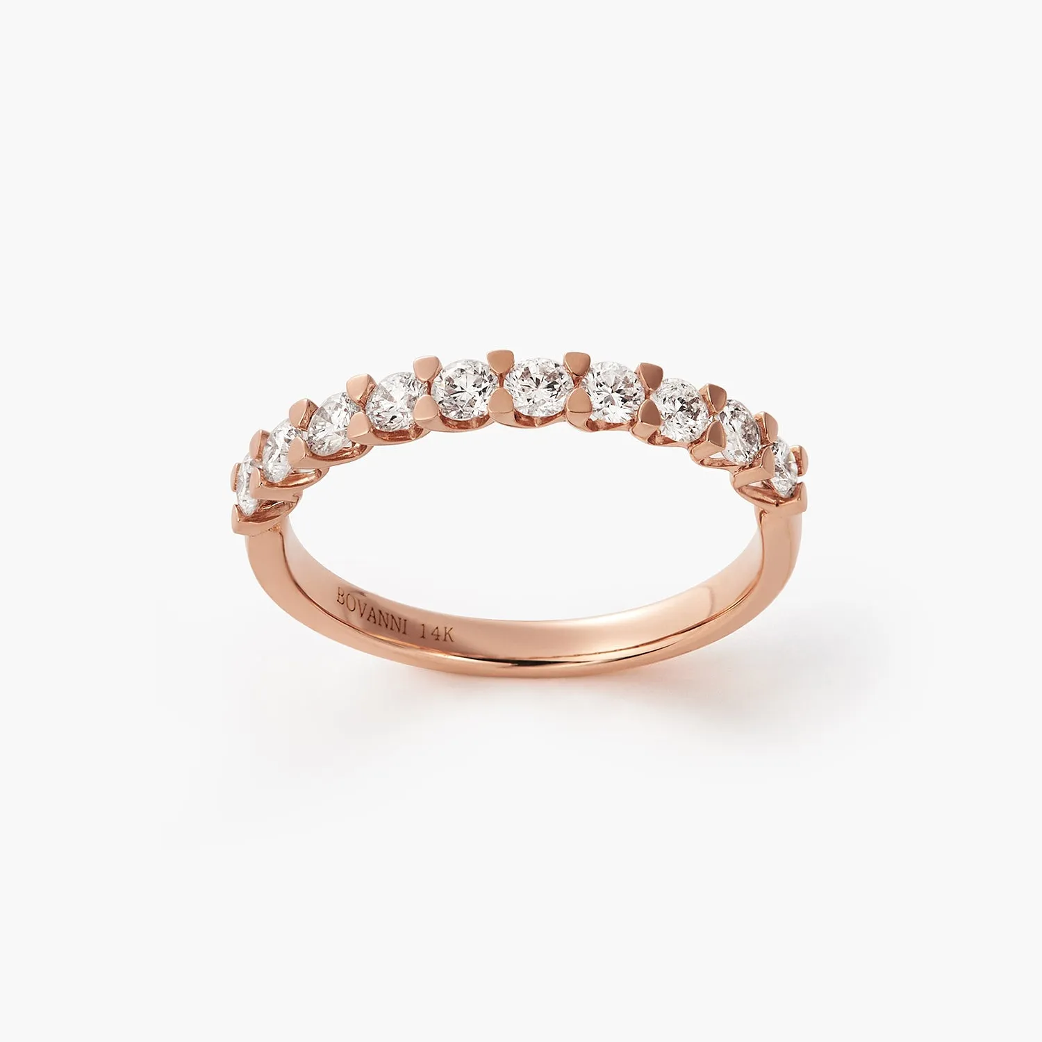 14K V-Prong Pavé Diamond Anniversary Wedding Ring Band