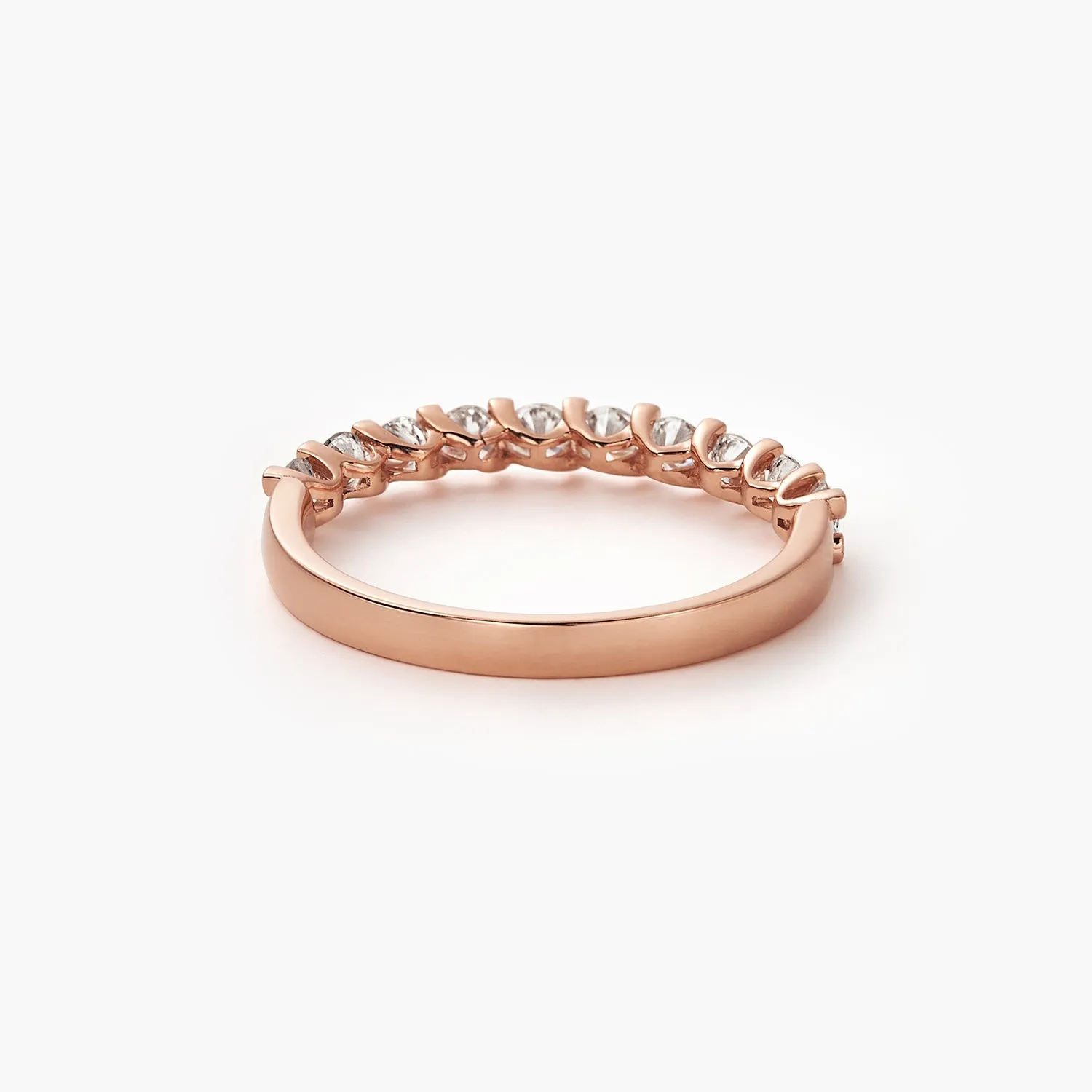 14K V-Prong Pavé Diamond Anniversary Wedding Ring Band