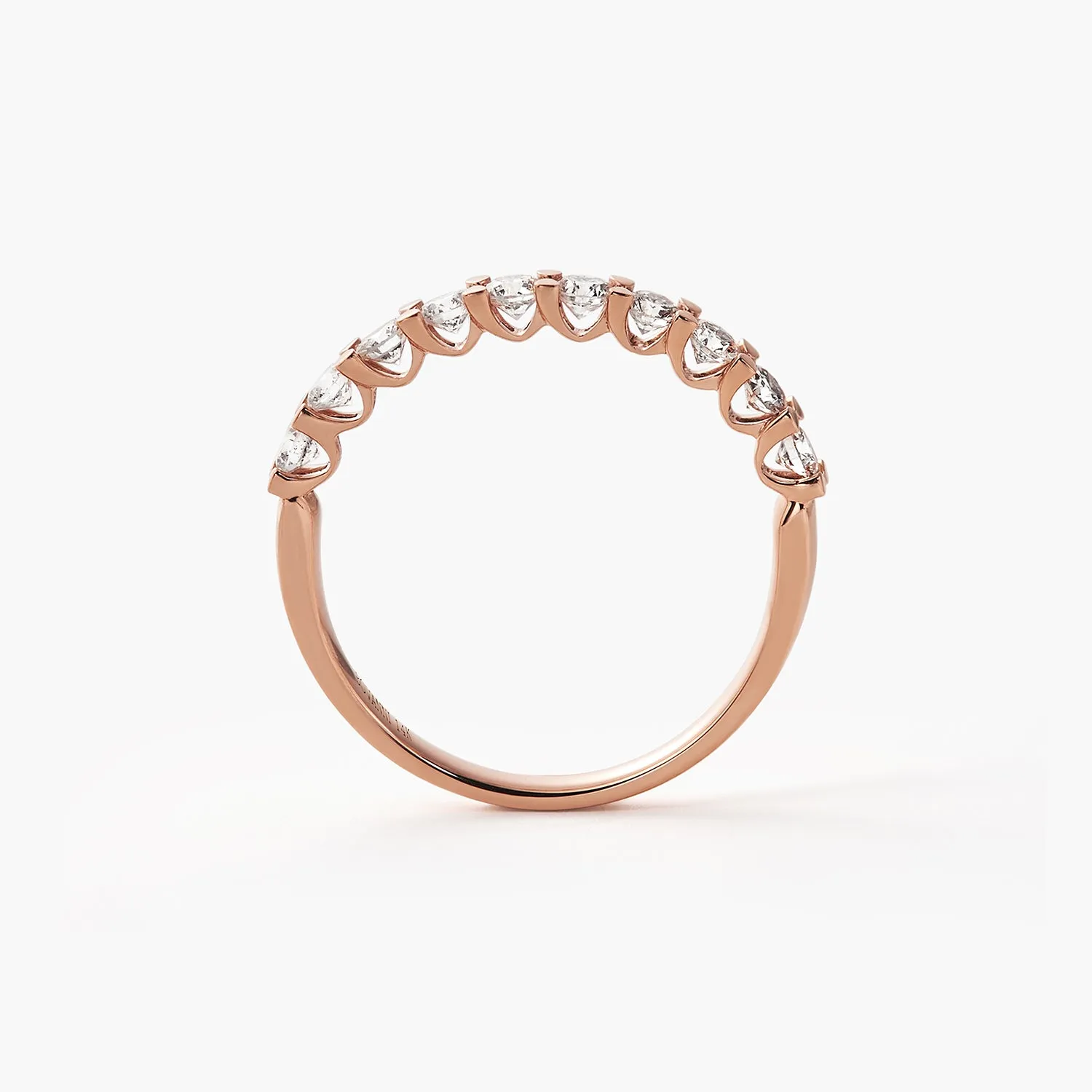 14K V-Prong Pavé Diamond Anniversary Wedding Ring Band