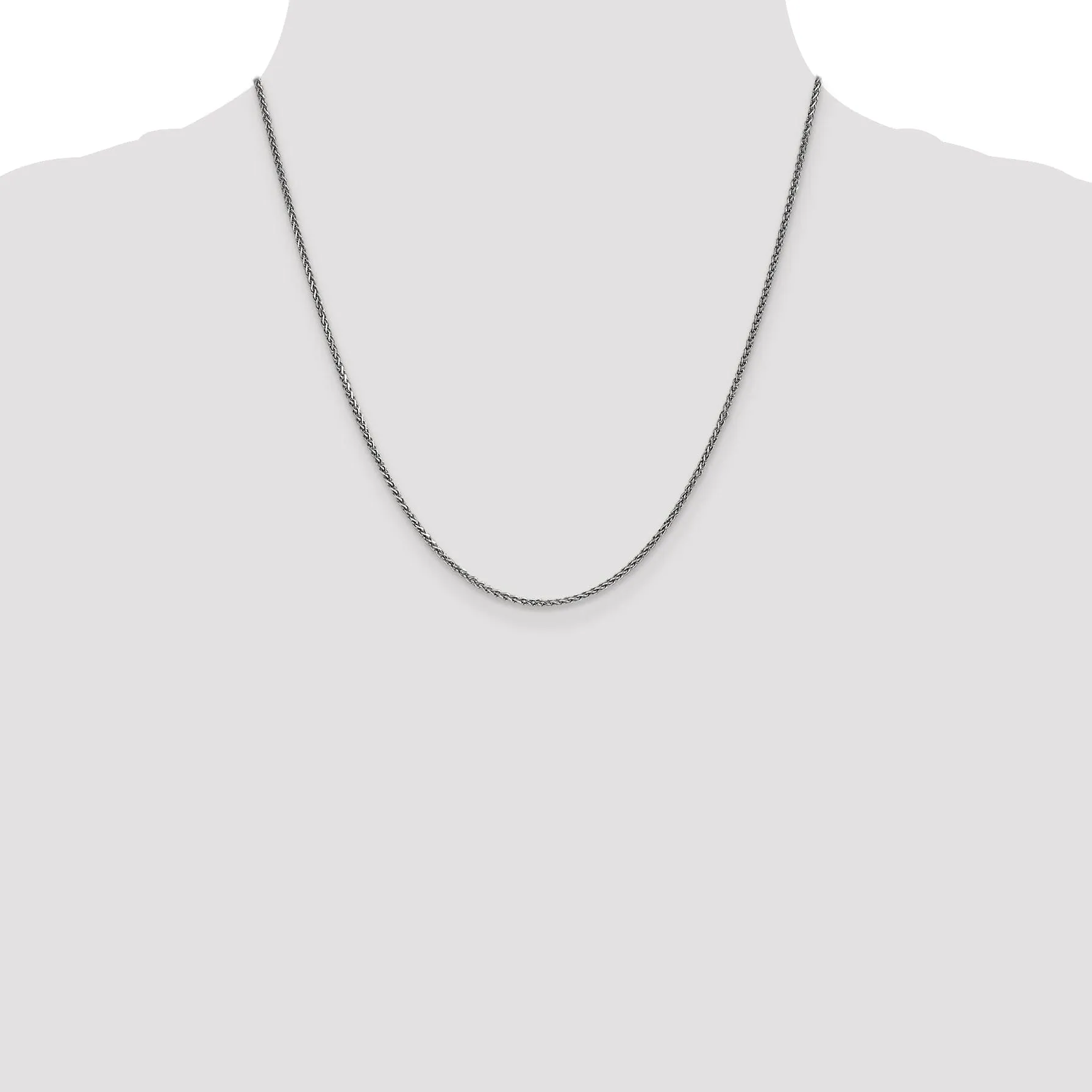 14k White Gold 1.4mm Solid D.C Spiga Chain