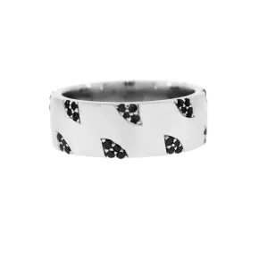 14k White Gold and Black Diamond Ring for Men Ember