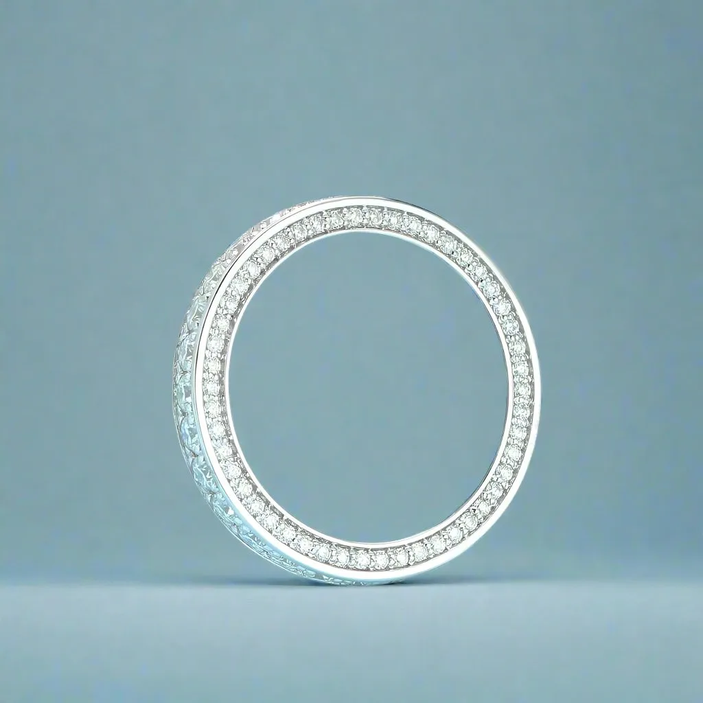 14k White Gold DEF Color Diamond Eternity Wedding Ring