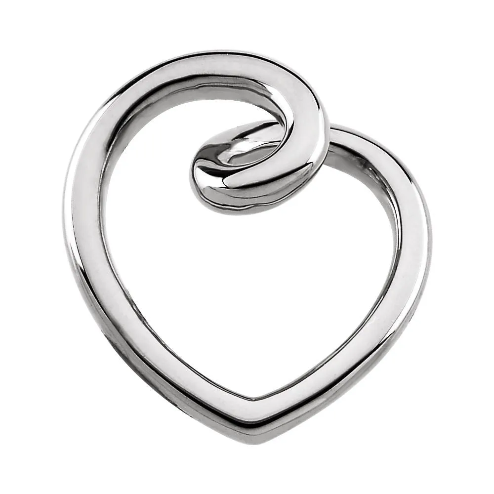 14k White Gold Fashion Heart Pendant