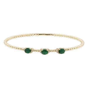 14K Yellow Gold Emerald Bagels