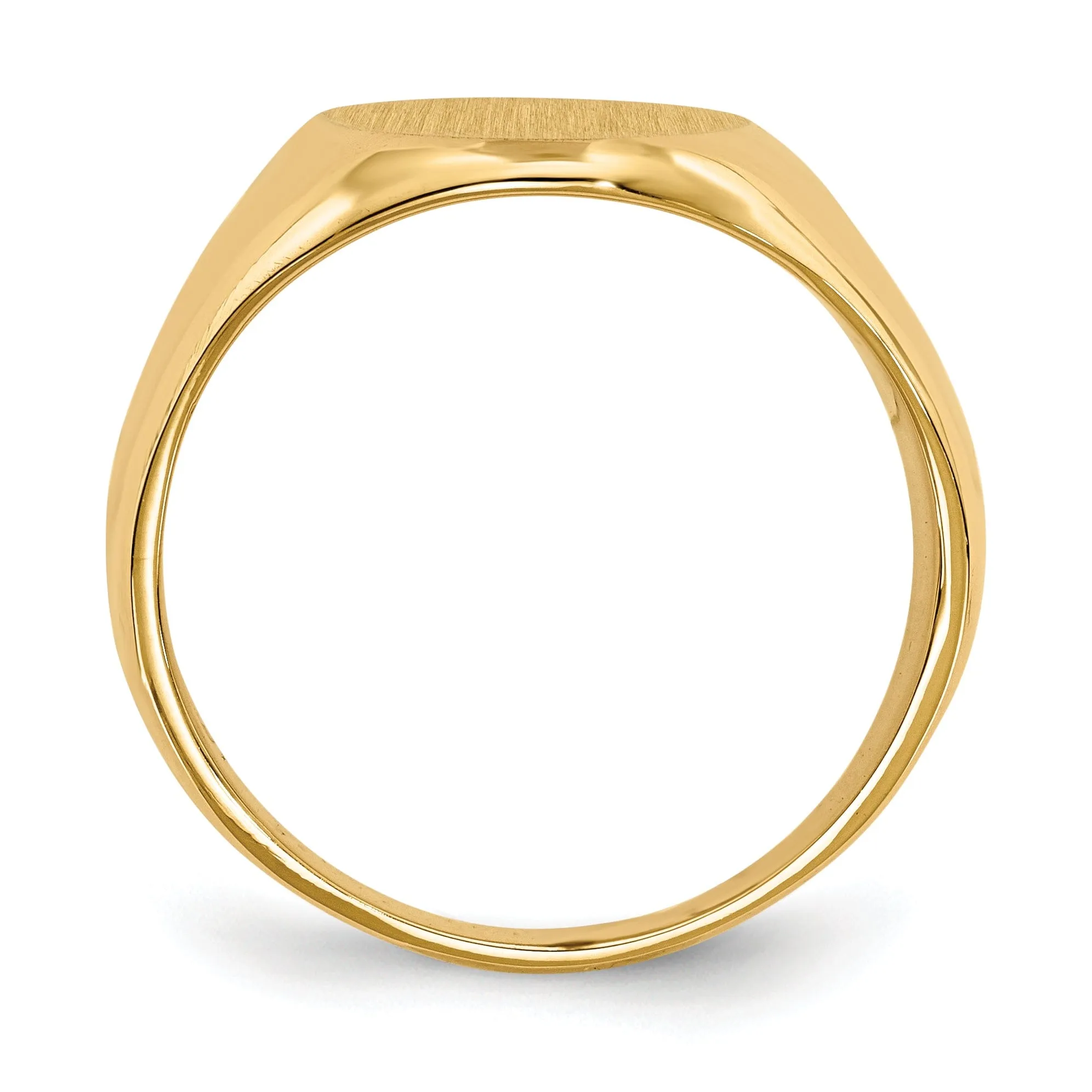 14k Yellow Gold Men's Solid Back Signet Ring