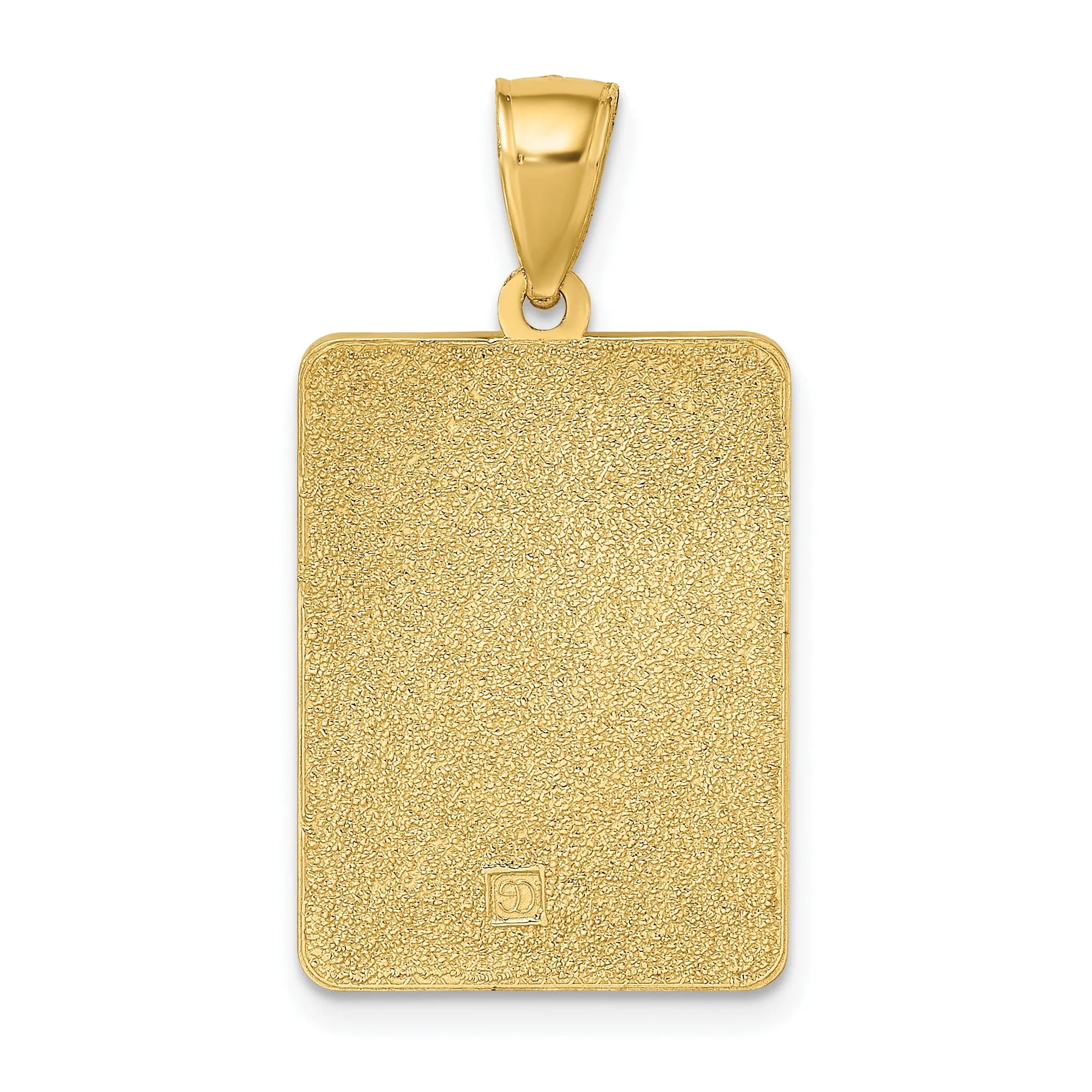14k Yellow Gold Solid Polished Textures Finish 0 KEY WEST Mile Marker Charm Pendant