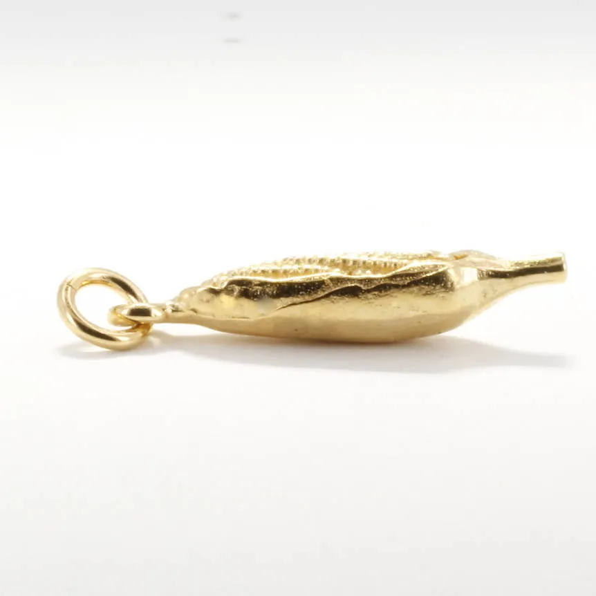 14kt Gold Vermeil Corn charm for Charm Bracelet in Smaller Size
