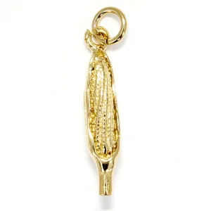 14kt Gold Vermeil Corn charm for Charm Bracelet in Smaller Size