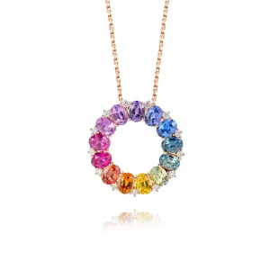 18K Gold Donut Round Cut Pendant Brooch Dual Use