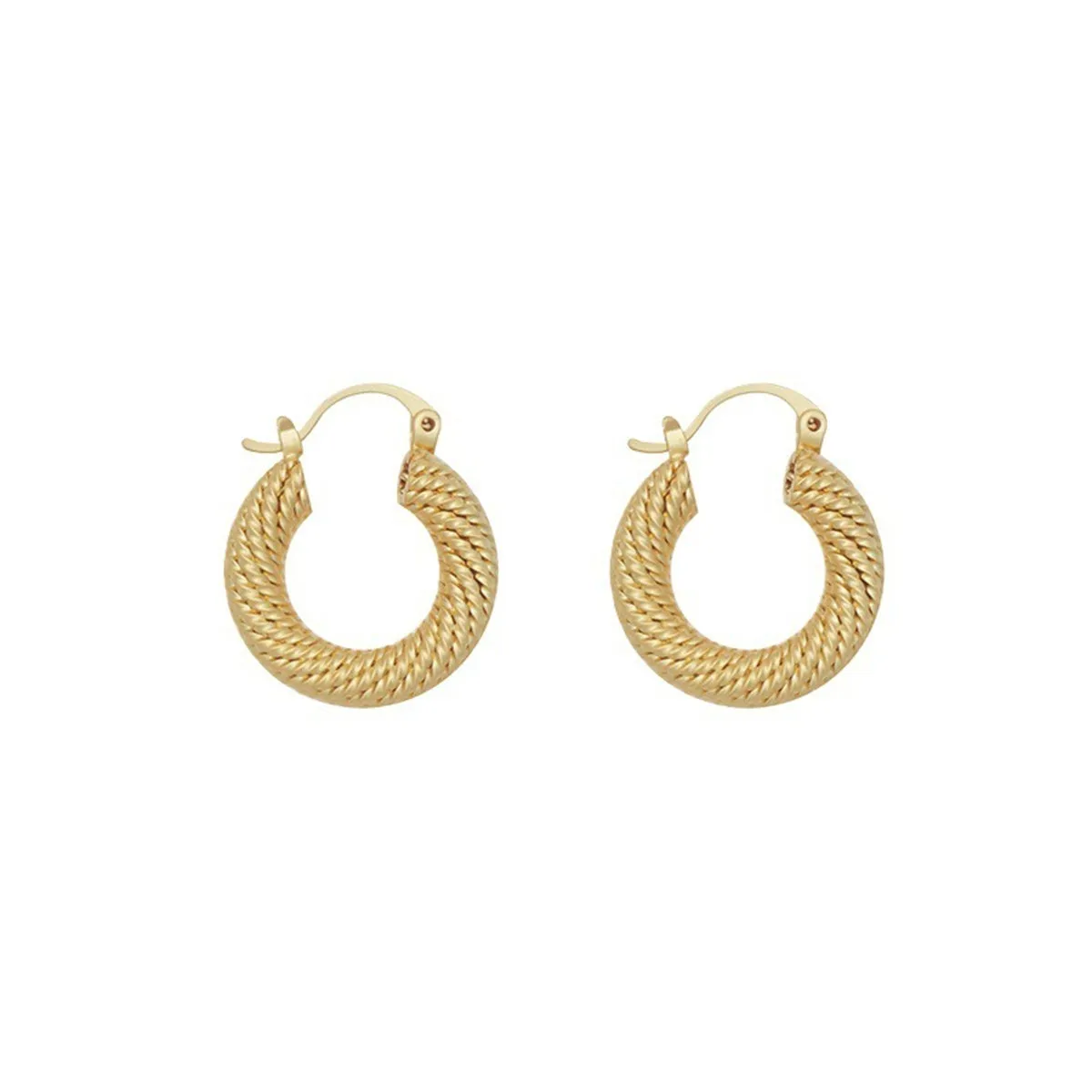 18K Gold Plated Braided Hoop Earrings