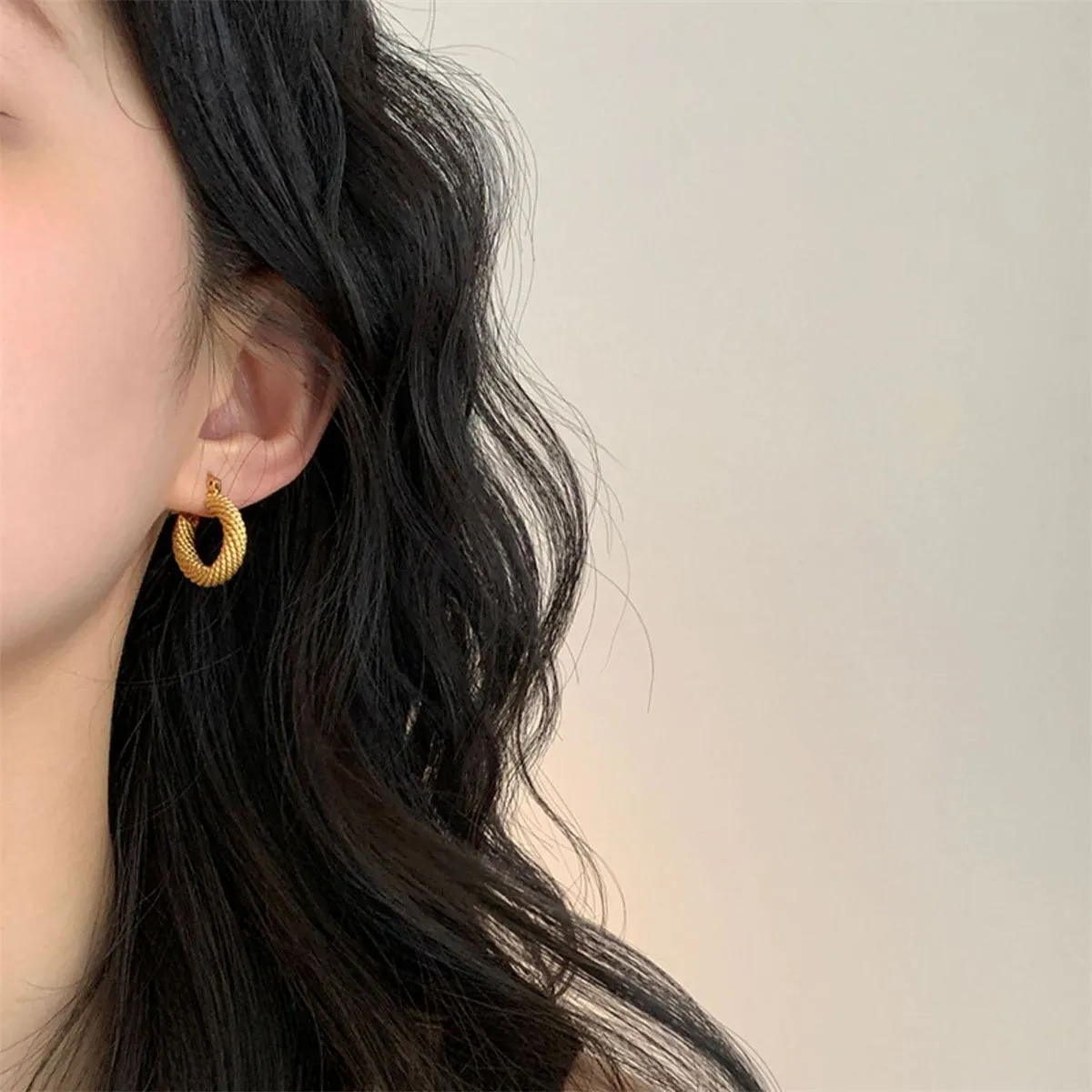 18K Gold Plated Braided Hoop Earrings
