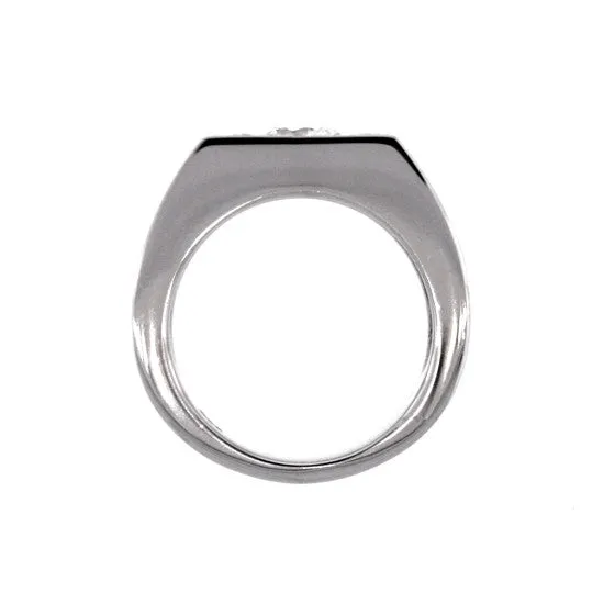 18k White Gold White Sapphire and Ruby Ring Jefe