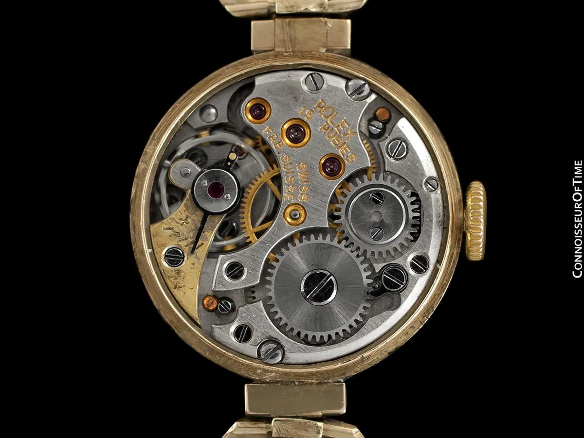 1937 Rolex Vintage Ladies Dress Watch with Scalloped Lugs - 9K Solid Gold