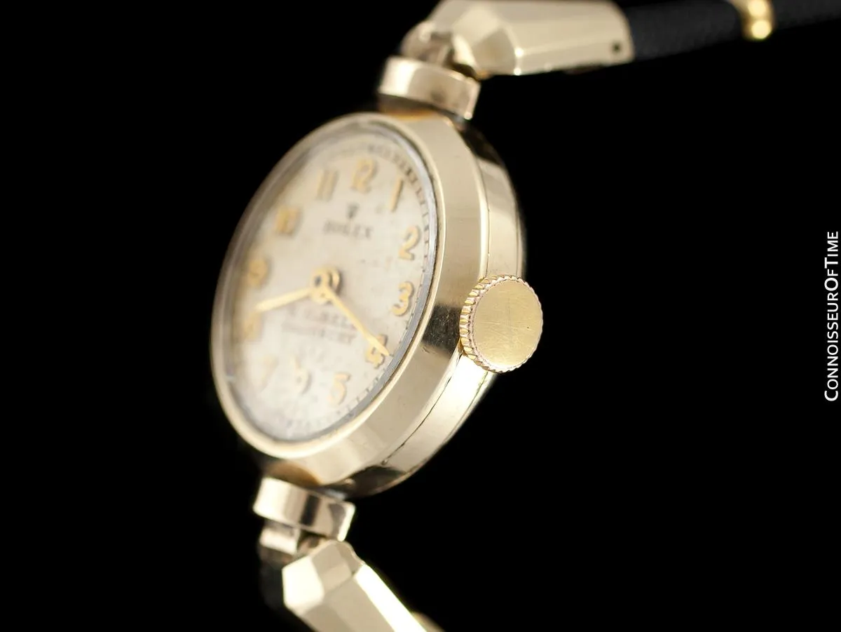 1937 Rolex Vintage Ladies Dress Watch with Scalloped Lugs - 9K Solid Gold