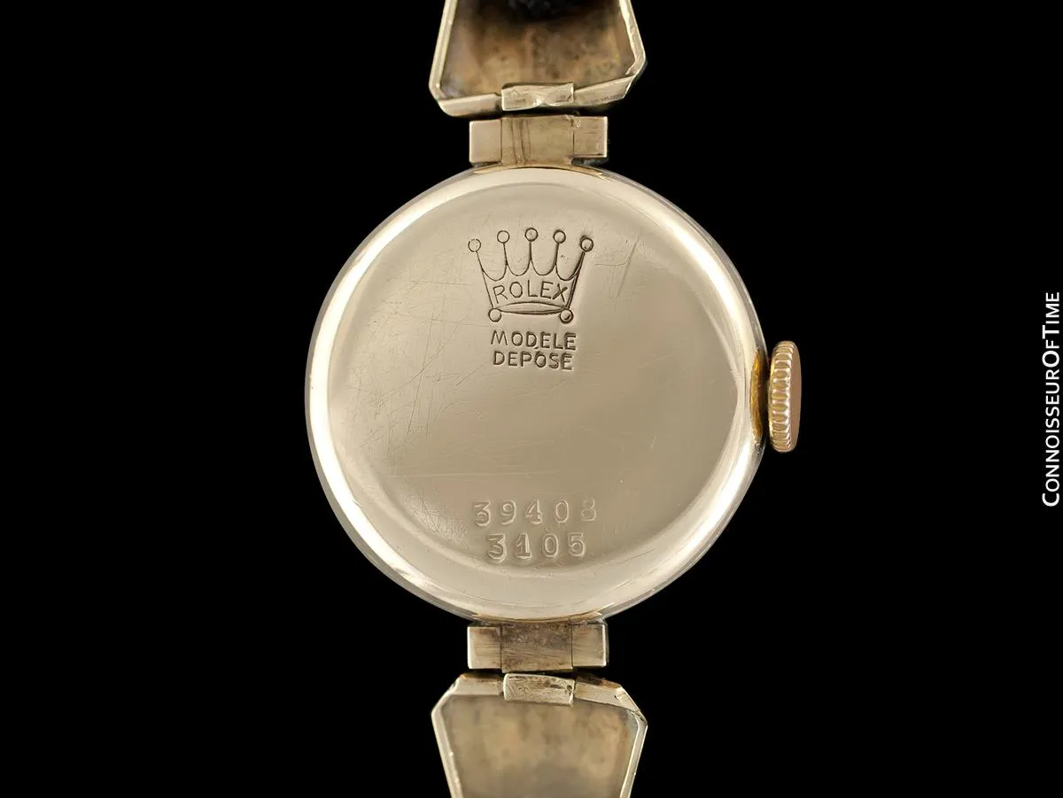 1937 Rolex Vintage Ladies Dress Watch with Scalloped Lugs - 9K Solid Gold