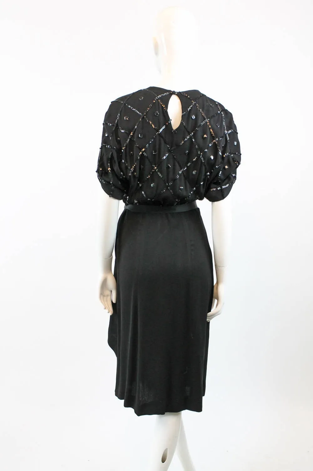 1940s sequin peplum dress rayon medium | new fall