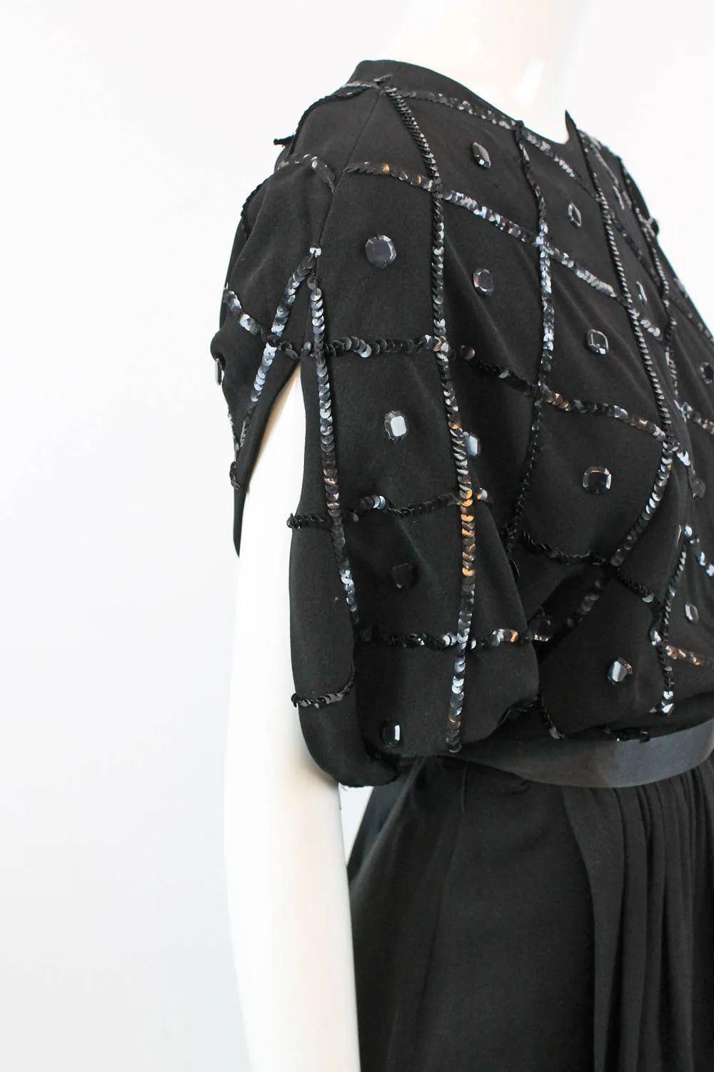 1940s sequin peplum dress rayon medium | new fall