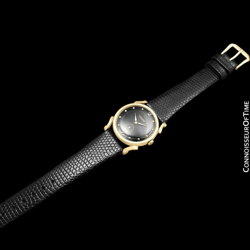 1950's Ulysse Nardin Vintage Chronometer Mens Midsize Dress Watch, Beautiful Case - 18K Gold Plated