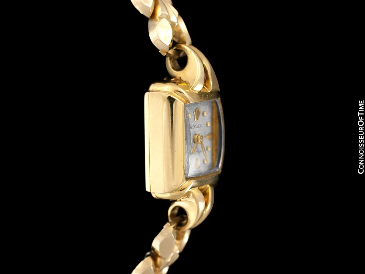 1953 Rolex Precision Vintage Pre-Cellini Ladies Watch, Ref. 8542 - 18K Gold with Rare Box & Tag