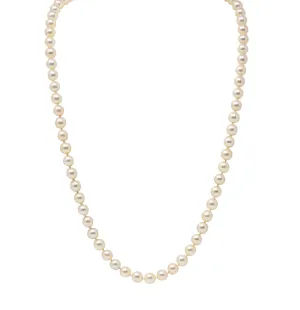 1960's Vintage Cultured Pearl Ruby 18 Karat Gold Necklace