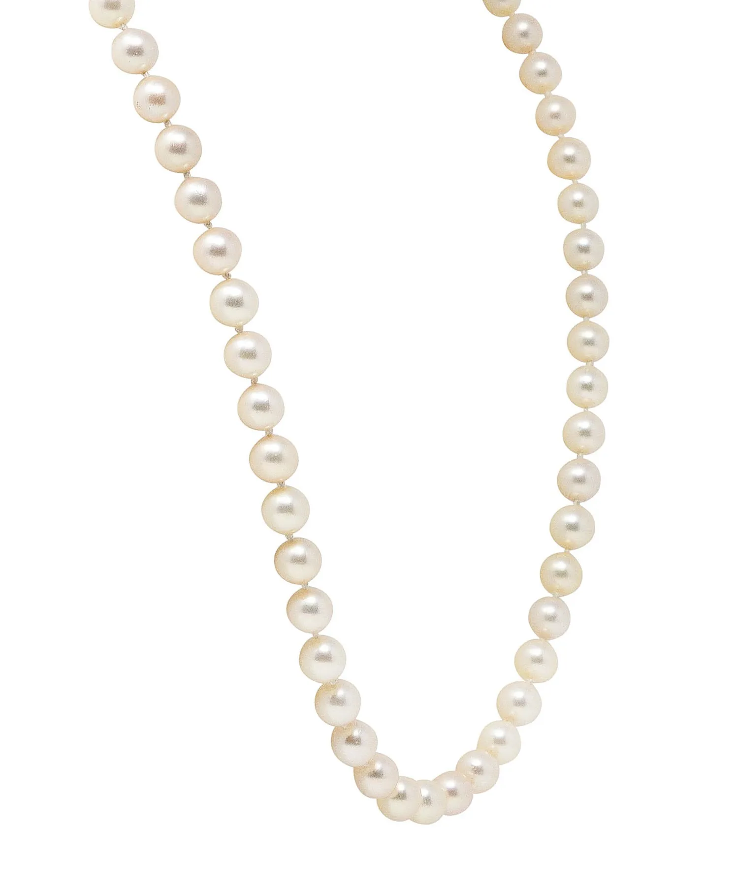 1960's Vintage Cultured Pearl Ruby 18 Karat Gold Necklace