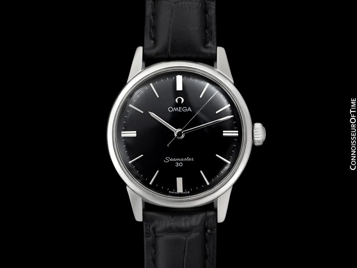 1962 Omega Seamaster 30 Vintage Mens Handwound Watch, Larger 35mm Model - Stainless Steel