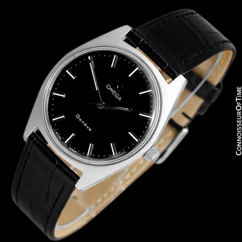 1970 Omega Geneve Vintage Mens Waterproof Style Dress Watch - Stainless Steel
