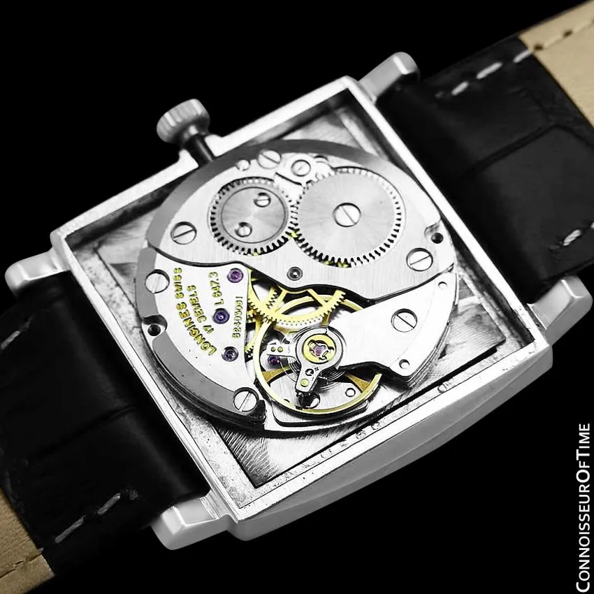 1970's Longines Vintage Mens Midsize Ultra Thin Classic Watch - Stainless Steel & Diamonds