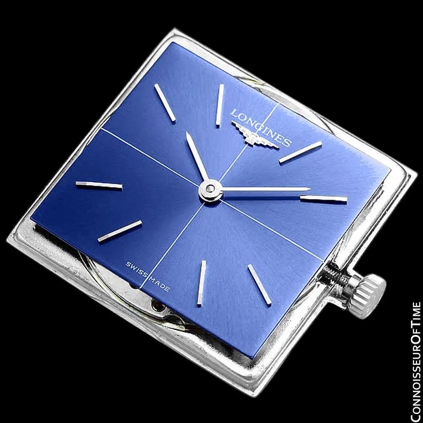 1970's Longines Vintage Mens Midsize Ultra Thin Classic Watch - Stainless Steel & Diamonds