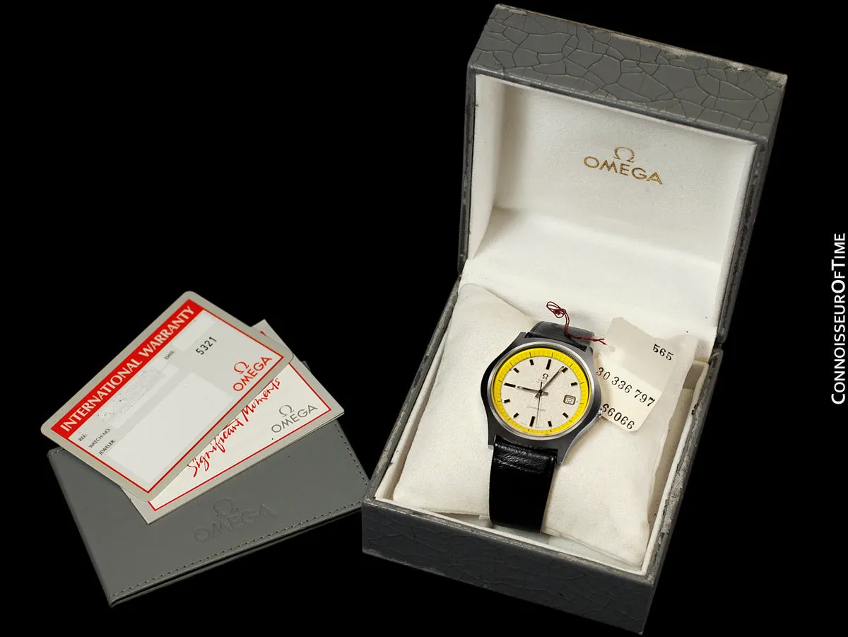 1971 Omega Seamaster Mens Vintage Stainless Steel 42mm Watch with Cal. 565 - Rare 1st Edition Big Yellow with Box & Tag