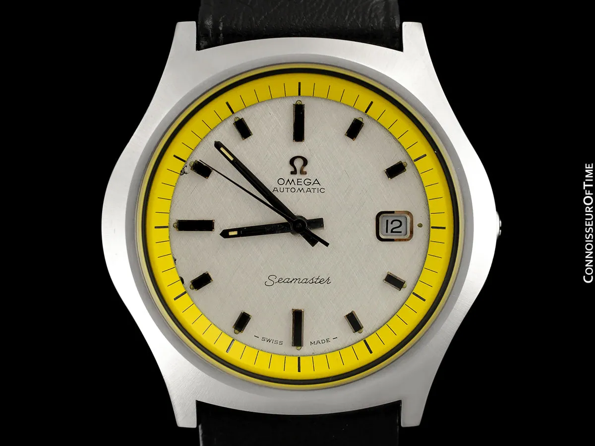1971 Omega Seamaster Mens Vintage Stainless Steel 42mm Watch with Cal. 565 - Rare 1st Edition Big Yellow with Box & Tag