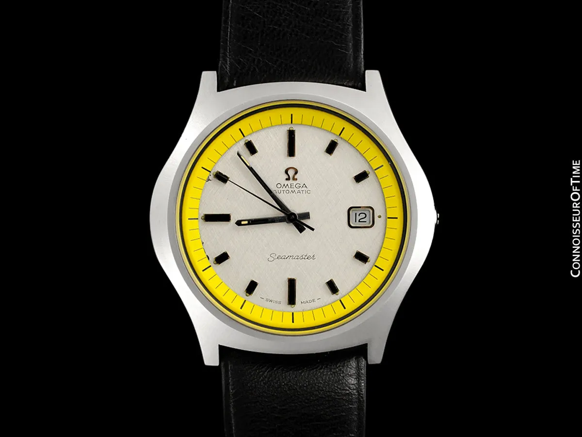1971 Omega Seamaster Mens Vintage Stainless Steel 42mm Watch with Cal. 565 - Rare 1st Edition Big Yellow with Box & Tag