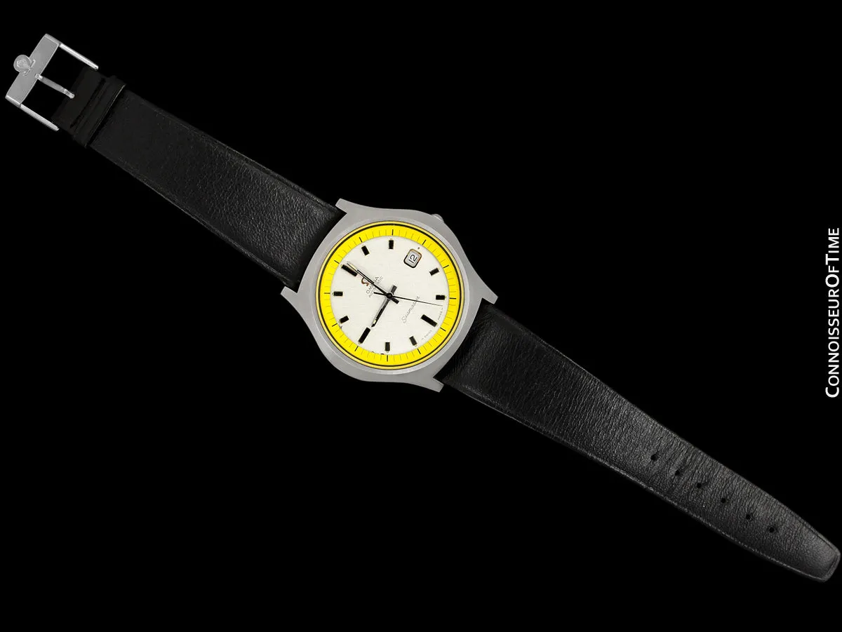 1971 Omega Seamaster Mens Vintage Stainless Steel 42mm Watch with Cal. 565 - Rare 1st Edition Big Yellow with Box & Tag
