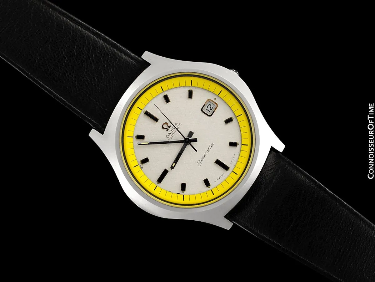1971 Omega Seamaster Mens Vintage Stainless Steel 42mm Watch with Cal. 565 - Rare 1st Edition Big Yellow with Box & Tag
