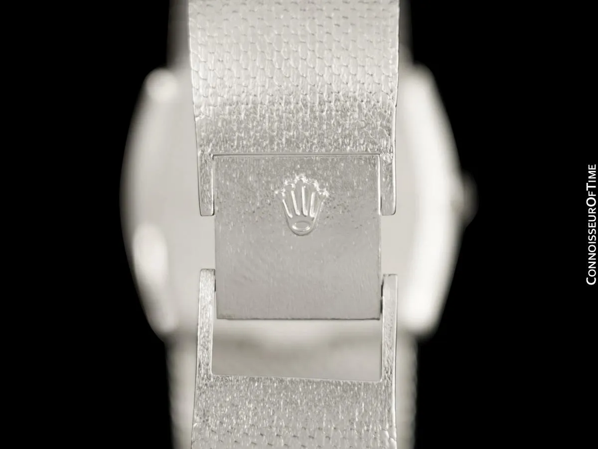 1973 Rolex Cellini Vintage Mens Handwound TV Watch, Ref. 3805 - 18K White Gold