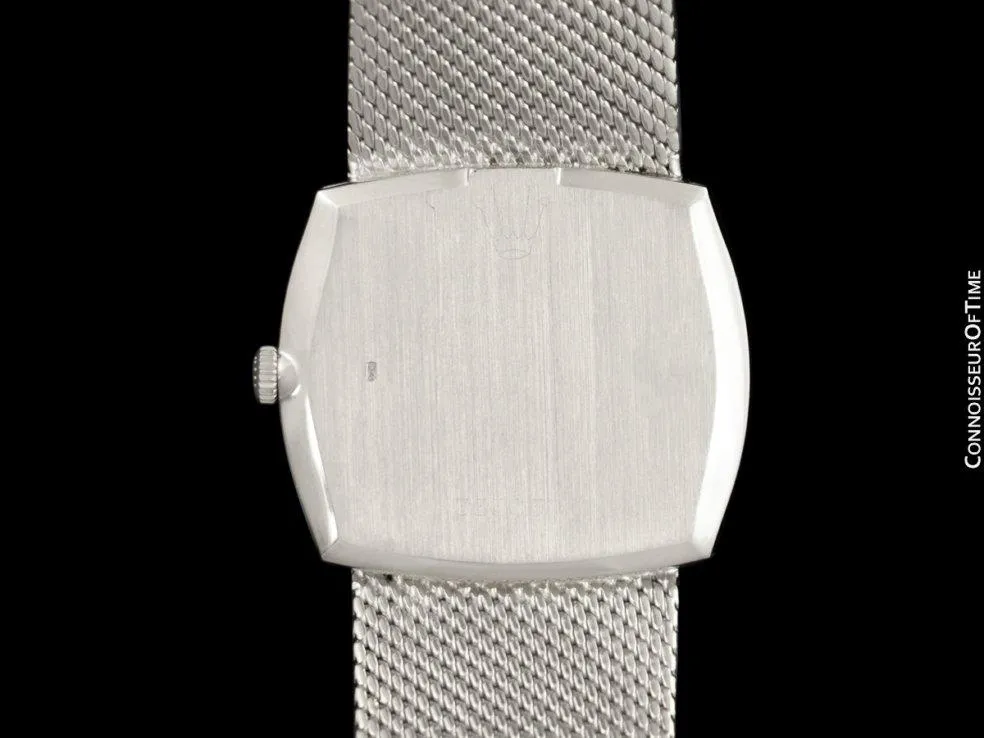 1973 Rolex Cellini Vintage Mens Handwound TV Watch, Ref. 3805 - 18K White Gold